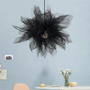 Modern white gauze flower pendant light bedroom chandelier