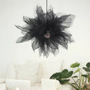 Modern white gauze flower pendant light bedroom chandelier