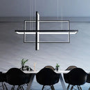Modern white geometric aluminum pendant lights for dining room