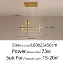 Modern white geometric aluminum pendant lights for dining room