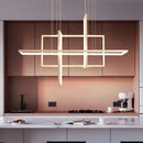 Modern white geometric aluminum pendant lights for dining room