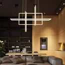 Modern white geometric aluminum pendant lights for dining room
