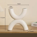 Modern white geometric ceramic candle holders living room decor