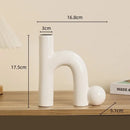 Modern white geometric ceramic candle holders living room decor