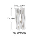 Modern white geometric ceramic hollow vases living room decor