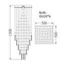 Modern white geometric crystal ceiling chandelier living room light