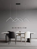 Modern white geometric led pendant light dining room chandelier