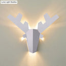 Modern white geometric reindeer wall lamp bedroom sconce light