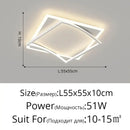 Modern white geometric square led ceiling light for living room