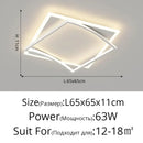 Modern white geometric square led ceiling light for living room