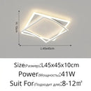 Modern white geometric square led ceiling light for living room