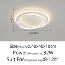 Modern white geometric square led ceiling light for living room