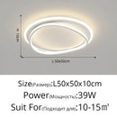 Modern white geometric square led ceiling light for living room