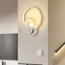 Modern white geometric twisted led wall lamp for stairway warm light