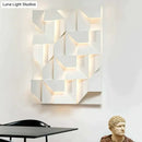 Modern white geometric wall lamp living room illuminated art