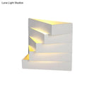 Modern white geometric wall mounted lighting living room sconce