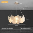 Modern white glass chandelier led circle pendant – dining room