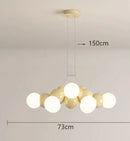 Modern white glass globe pendant light fixture dining room