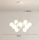 Modern white glass globe pendant light fixture dining room
