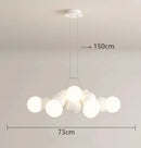Modern white glass globe pendant light fixture for dining room