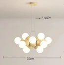 Modern white glass globe pendant light fixture for dining room