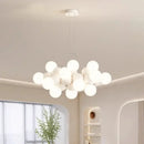 Modern white glass globe pendant light fixture for dining room