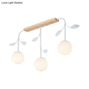 Modern white glass orb island light with wood canopy kitchen pendant