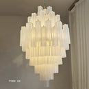 Modern white glass pendant lights dining room cascading chandelier