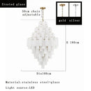 Modern white glass pendant lights dining room cascading chandelier