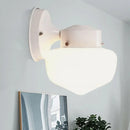 Modern white glass sconce light bedroom black & white mirror