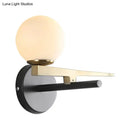 DecorBites™ Modern White Glass Sphere Wall Lighting with Gold LED - Single Light Wall Mounted Fixture