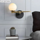 DecorBites™ Modern White Glass Sphere Wall Lighting with Gold LED - Single Light Wall Mounted Fixture