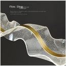 Modern white & gold acrylic ribbon led ceiling chandelier dining room
