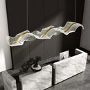 Modern white & gold acrylic ribbon led ceiling chandelier dining room