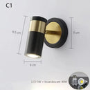 Modern white & gold adjustable nordic led wall lamp bedroom