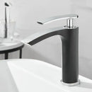 Modern white & gold ceramic brass bathroom basin faucet