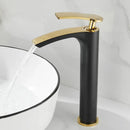 Modern white & gold ceramic brass bathroom basin faucet