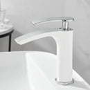 Modern white & gold ceramic brass bathroom basin faucet