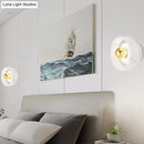 DecorBites™ Modern White-Gold Circle Sconce Lighting - Designer Wall-Mounted Marble Light with 1 Bulb