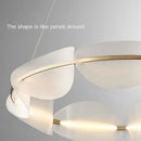 Modern white & gold circular petal led chandelier living room light