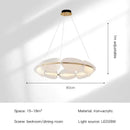 Modern white & gold circular petal led chandelier living room light