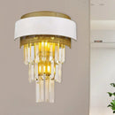 Modern white & gold crystal wall sconce bedroom wall lamp