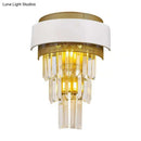 Modern white & gold crystal wall sconce bedroom wall lamp
