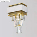 Modern white & gold crystal wall sconce bedroom wall lamp