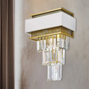 Modern white & gold crystal wall sconce bedroom wall lamp