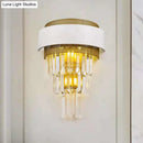 Modern white & gold crystal wall sconce bedroom wall lamp
