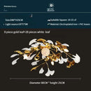 Modern white & gold ginkgo leaf led ceiling chandelier living room