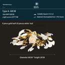 Modern white & gold ginkgo leaf led ceiling chandelier living room