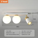 Modern white & gold glass ball led ceiling light living room track