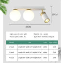 Modern white & gold glass ball led ceiling light living room track